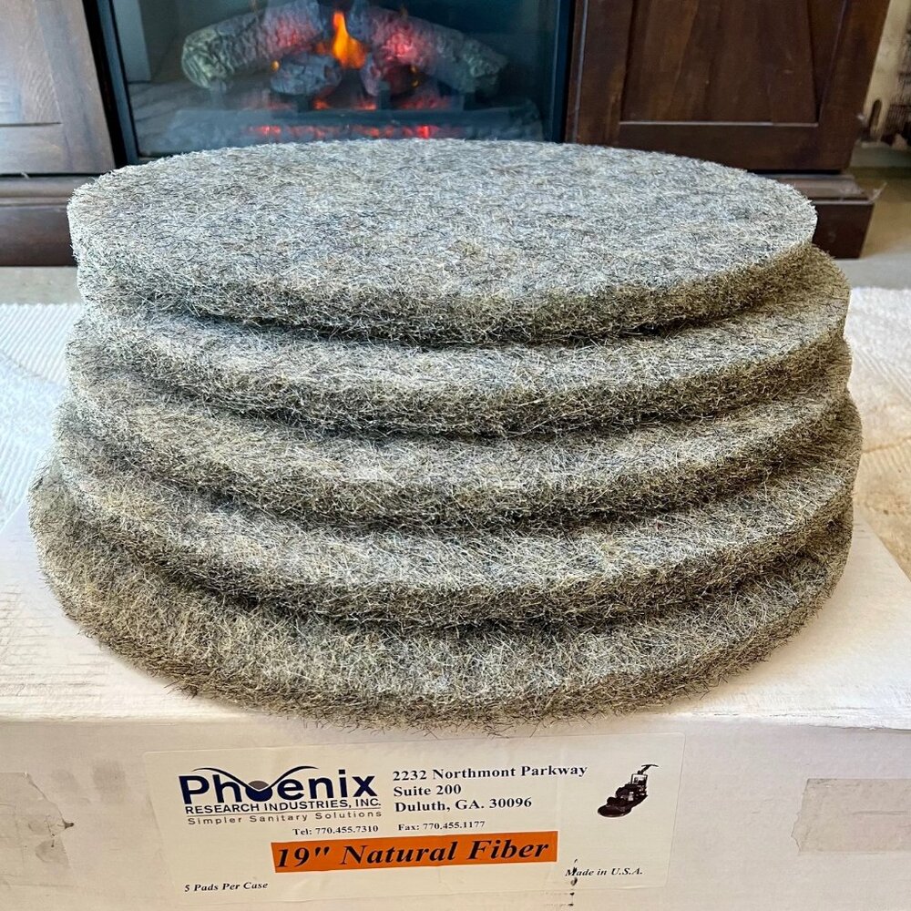 Boardwalk® Natural Fiber Stripping Floor Pads 19" Diameter, Natural 5/Carton NEW
